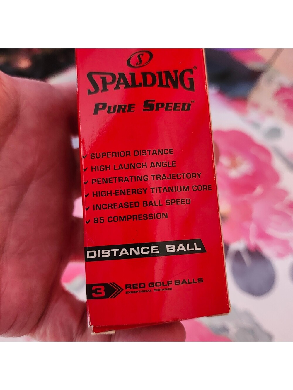 Spalding Pure Speed Red Golf Balls 3 Pack Titanium Core 85 Compression NOS